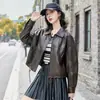 Chaqueta de Piel de Oveja Genuina Haining para Mujer, Estilo Corto, Nuevo Modelo de Tendencia Primavera 2026, Chaqueta de Manga Larga con Cuello Solapa