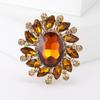 Broche de Cristal de Color Brillante Retro Creativo Personalizado Moda Europea y Americana Accesorios para Abrigo Ropa Ramillete