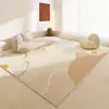 Alfombra de Sala de Estar Estilo Moderno Sencillo Color Crema Área Grande Cobertura Completa Alfombra para Sofá y Mesa de Café Alfombra de Dormitorio Alfombra para Piso del Hogar