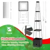 Caixas de Plantio para Horta Elevada & Treliça, Gaiola para Tomate & Vaso de Plantio Suporte de Plantas Externo 59" com Auto-irrigação para Vegetais de Trepadeira, Flores, Videiras, Plantas, Cinza
