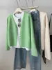 Cardigan de punto con botones, cuello en V, mezcla de lana de temperamento suave para mujer, estilo Otoño/Invierno 2026, abrigo suéter cálido estilo coreano