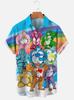 Camisa hawaiana de manga corta con estampado digital 3D de oso de dibujos animados para hombre, estilo verano 2023, estilo transfronterizo