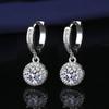 Venta en vivo de pendientes de plata de ley de 1 quilate con borlas de diamantes de imitación de Mosane, estilo princesa, con hebilla para la oreja, para mujer.
