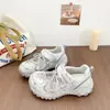 Zapatillas Chunky para Mujer 2026 modelo nuevo de verano para personas menudas, suela gruesa, que aumentan la altura, de malla, transpirables, a la moda, ligeras, zapatos casuales de moda
