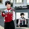 Jaqueta de Motociclista Outono Estilo Tendência Marca Moda Patch Crianças Meninos Outono Meninos Pequenos Top Fino Roupa Exterior