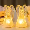 Transfronteiriço Novo LED Luminoso Anjinho Acrílico Cristal Anjo Enfeites Decoração de Natal Anjo Luz Noturna