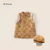 Roupas Infantis Youbao Conjuntos para Irmãos Roupas de Saudação de Ano Novo Jaquetas Acolchoadas Grossas Estilo Chinês de Inverno Conjuntos de Vestido para Meninas