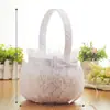 Suprimentos para Casamento Novo Cesta de Flores para Noiva Branco Estilo Ocidental Cesta para Flores de Daminha de Honra Madrinha Cesta de Flores de Mão para Casamento