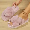 Procesamiento Personalizado en Lotes Pequeños Comercio Exterior Transfronterizo Pantuflas de Felpa para Mujer Hogar Primavera Otoño Cuatro Estaciones Interior Pantuflas de Algodón Venta al por Mayor