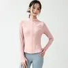 Chaqueta Deportiva Ajustada para Mujer Cuello Alto Alta Elasticidad Transpirable Puños con Agujero para el Pulgar Fitness Correr Pilates Yoga Entrenamiento Manga Larga