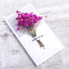 Cartão de felicitações com gipsofila seca atacado para enviar cartão de namorado buquê de flores arte cartão de bênção caixa de presente de aniversário