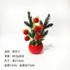 Decoração de Ano Novo para casa, ornamento de planta pequena em vaso com frutas vermelhas, bonsai artificial de frutas da sorte de Natal, vaso de flores decorativo para sala de estar do Festival da Primavera