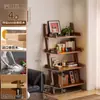 Estantería trapezoidal de madera maciza, estantería de pie, expositor para sala de estar, montado en la pared, estante de almacenamiento simple para el hogar, librería de múltiples niveles
