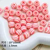 Contas Arco-Íris de Resina Listradas Redondas 10mm Contas Redondas Contas Soltas Acessórios de Joias DIY Materiais de Miçangas Artesanais para Crianças