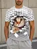 Camiseta de Verano con Estampado 3D de Animales de Manga Corta Perro Animal Patrón de Tauromaquia Camiseta de Manga Corta con Cuello Redondo para Hombre y Mujer