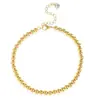 Pulsera de moda transfronteriza con incrustación de circonita individual, cadena de perlas de mijo de acero inoxidable, pulsera brillante, pulsera de tres piezas, venta al por mayor