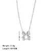 Collar Sencillo de Moda Exquisito Colgante de Lazo Tridimensional para Mujer Todo Fósforo Elegante Diseño de Nicho Cadena para Clavícula Joyería