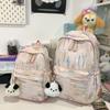 Mochilas Escolares Processadas e Personalizadas para Meninas, Novo Grafite de Desenho Animado, Mochilas para Estudantes do Ensino Fundamental e Médio, Mochilas de Grande Capacidade, Pequenas e Frescas