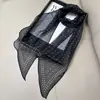 Novo Estilo Primavera e Verão Lenço de Seda Chiffon para Mulheres, Lenço Diagonal Fino Grande com Bolinhas, Lenço Decorativo Versátil para Proteção Solar, Pequeno Xale