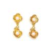 Pendientes de flores y hojas de estilo retro de mediados de la antigüedad, pendientes largos de flores y perlas con diseño de nicho retro francés.