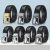 Cinturón de Cuero Genuino para Hombre, Moderno, Sencillo y Versátil, con Hebilla Giratoria de Pin de Alta Gama, Cinturón de Piel de Vaca de 3.5 cm para Hombre, Estilo Coreano