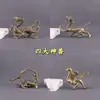 Adornos de Latón de Cuatro Bestias Míticas: Dragón Verde, Tigre Blanco, Ave Roja y Tortuga Negra; Set Creativo de Bestias Míticas de Cuatro Lados; Adornos Artesanales para Decoración del Hogar