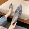 Mocasines con estilo inspirado en Chanel, suela suave, cómodo diseño de lentejuelas, zapatos planos versátiles para mujer, moda 2025 nuevo coreano punta puntiaguda