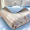 Funda de Cama Doble Cara Grado A Materno e Infantil Una Cara Doble Capa de Gasa Una Cara Matraz de Leche Juego de Tres Piezas Almohadilla Suave Colcha~
