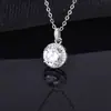 Venta caliente en vivo collar de moissanita simulada de 2 quilates cadena para clavícula de mujer ocho corazones ocho flechas colgante de circonita cúbica joyería