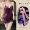 Novo Estilo Roupa Íntima Sexy Lingerie Transparente Renda Camisola Não Retirável Fina Verão Sexy Alça Fina Cama Transparente Uniforme