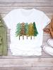 Camiseta Árbol de Navidad Feliz Año Nuevo Ropa con Letras Encantadoras Zapato