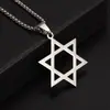 Colar Cruzado Europeu e Americano Simples Brilhante Vazado Estrela de Seis Pontas Pingente Personalizado Corrente de Casal Tendência Elio Colar Atacado