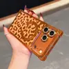 Funda para Teléfono Magnética 6D Transparente con Borde Recto Estampado de Leopardo Electrochapada Adecuada para Apple 17Promax Gradiente Iphone16 Anticaída