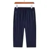 Pantalones Cortos Populares de Tres Colores, Pantalones Finos de Seda Helada de Secado Rápido para Verano, Pantalones Deportivos Casuales Sueltos de Talla Grande para Hombre, de Tres Cuartos