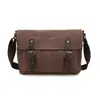 Bolsa de Ombro Casual Retrô de Lona Masculina Transfronteiriça, Bolsa Transversal Fashion, Bolsa Transversal de Textura de Alta Qualidade para Faculdade, Bolsa Masculina
