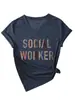 Trabajador Social Amazon eBay Sitio Independiente Moda Casual Camiseta de Manga Corta con Cuello en V para Mujer para Exportación