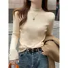 Suéter base de gola alta meia-calça para mulheres, outono e inverno, de alta qualidade, corte justo e que valoriza a silhueta, top de tricô novo estilo 2026, item mais vendido