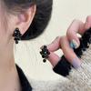 Pendientes de Cristal Negro de Lujo Ligero de Nuevo Estilo para Mujer, Diseño de Nicho, Pendientes de Moda, Pendientes de Gama Alta