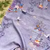 Tecido de Algodão Brocado de Garça da Corte Roxa, Novo Tecido Estampado Digital Estilo Chinês para Vestidos Qipao, Tops e Hanfu