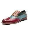 Sapatos Masculinos de Outono Color Block Bico Fino Pequenos de Couro Comércio Exterior Tamanho Grande Sapatos Individuais Sapatos Casuais para Exterior Sapatos Formais Modernos Sapatos Masculinos