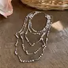 Collar de perlas de múltiples capas estilo francés, lujo ligero, de alta gama, moderno y simple, cadena para suéter, accesorio versátil y exquisito para otoño e invierno