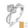 Anillo de plata S925 con moissanita, anillo cerrado, nuevo modelo más vendido, venta al por mayor desde la fuente, en stock para envío directo