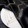 Comércio exterior transfronteiriço moda quente simples multi-camada cinco pontas estrela amor gota de água pingente vintage colar clavícula cadeia