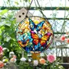 Colgante decorativo de vidrio de colores transfronterizo mariposa decoración de ventana atrapasol regalo del Día de la Madre regalo de cumpleaños
