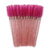 Cepillo de pestañas desechable, varilla de cristal, práctico cepillo pequeño para cejas, paquete de 50, peine espiral para injerto de pestañas.