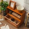 Prateleira de Armazenamento de Cosméticos de Madeira Maciça Estilo Japonês Estudo Quarto Escritório Casa Encaixe em Armário Caixa de Armazenamento de Mesa de Madeira Vintage