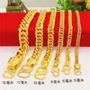 Pulsera de Hombre con Hebilla de Carácter Fu 'Boss' 8N10N12N15N Chapada en Oro Pulsera Plana Doble Hebilla Dominante Suministro por Lote