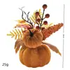 Enfeite de Abóbora para Festival da Colheita Transfronteiriço, Decoração de Abóbora de Halloween com Folha de Bordo, Abóbora Artificial para Planta em Vaso da Colheita de Outono e Ação de Graças