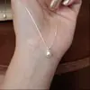 Colar de Prata S925 com Concha e Pérola de Água Doce Natural Corrente para Clavícula Simples Elegante Luxo Acessível Nicho de Alta Qualidade Colar para Suéter