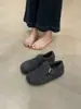 Zapatos Birkenstock con Suela Gruesa, Aumento Interno de Altura, Forrados de Felpa para Mujer en Otoño e Invierno, Zapatos Cálidos Peludos Nuevos, Zapatos de Algodón, Zapatos Birkenstock Grises, Botas de Nieve